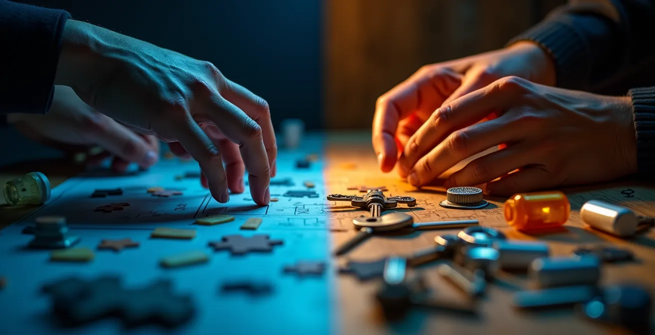 Split-screen visualization showing contrast between game-specific improvement and real-world application